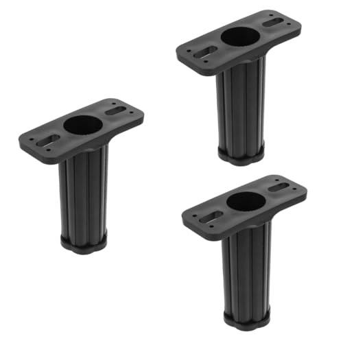 Angoily 3 Stück Verstellbare Stützfüße Tischbein Fuß einstellbar Beinausgleicher Schreibtisch lang Haushaltsmöbel Bein Tisch stützbein Höhe Ersatzstützbein Tisch ersatzteil Plastik Black von Angoily