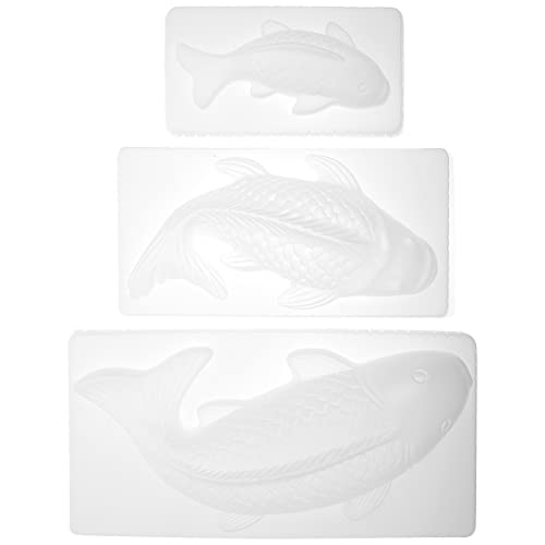 Angoily 3 Stücke Fischform Kuchen Backformen Nichtstick 3D Karpfen Fisch Kuchen Pan Backformen DIY Gelee Form Für Hochzeit Weihnachten Geburtstag Kuchen Backen von Angoily