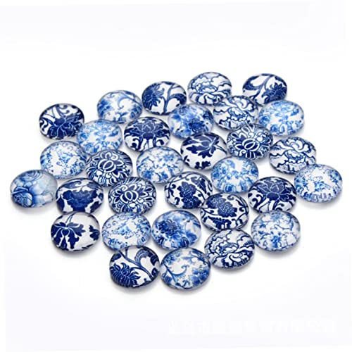 Angoily 30 Stück Teiliges Blaue und Weiße Muster Patches Flache Glassteine für DIY Schmuckherstellung und Bastelprojekte Angoily 30 Stück Teiliges Blaue und Weiße Muster Patches Flache Glassteine für DIY Schmuckherstellung und Bastelprojekte von Angoily