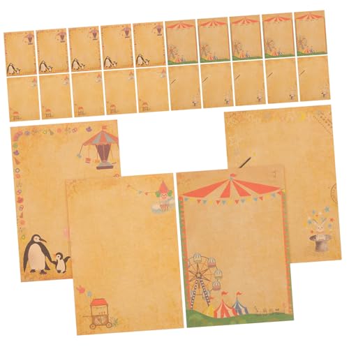 Angoily 32 Blatt Vintage Briefpapier Retro Briefpapier mit Warmen Mustern Vielseitiges Schreibpapier für Liebesbriefe Dankeskarten und Kreative Notizen Glattes Schreiben für Besondere von Angoily