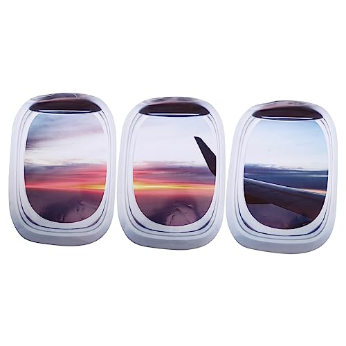 Angoily 3st Aufkleber Flugzeugfenster Wandtattoo Himmel Landschaft Wandtattoo Selbstklebendes Wandtattoo Ozean Wandtattoos Wandtattoo Landschaft Hintergrund Gefälschtes Fenster Pvc Büro von Angoily