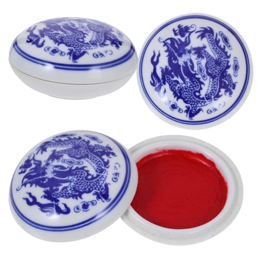 Angoily 3stücke Exquisites Kalligrafie-stempelkissen Mit Keramikbox Zeichen-stempelkissen Rotes Für DIY-malerei Und Bastelarbeiten Angoily 3stücke Exquisites Kalligrafie-stempelkissen Mit Keramikbox Zeichen-stempelkissen Rotes Für DIY-malerei Und Bastelarbeiten von Angoily