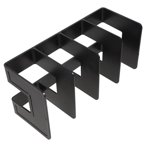 Angoily 4 Buchstützen Bindemittel Inhaber Schreibtisch-Organizer Zeitungsständer aufrechter Aktenordner bookend buchstützer Buch Box Lesebuch endet Multifunktions-Buchständer Plastik Black von Angoily