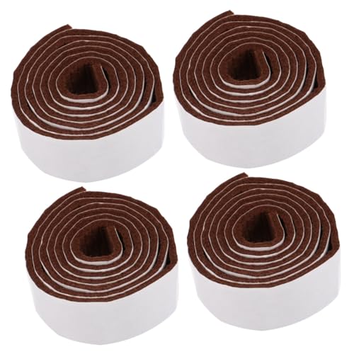 Angoily 4 Rollen Selbstklebende Fußmatten für Möbel Spielstuhl Sitzkissen Streifen schützend Stuhl Fußpolster erdungsmatte bodenmatte mats Möbelauflagen kleine Filzgleiter gefühlt Brown von Angoily