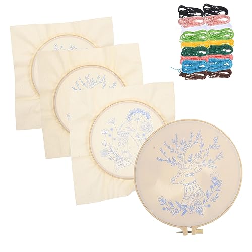 Angoily 4 Sätze Kreuzstich für Anfänger Teiliges Diy Stickerei Kit mit Tiermotiven Vollständige Ausstattung für Handgemachte Kunstwerke Anleitung und Hochwertigem Material von Angoily
