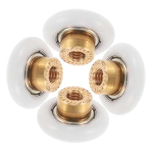 Angoily 4 Stück Duschtürrollen Große Flache Laufrollen mit Rundbogen für Glas Schiebetüren Badezimmer Duschkabinen Ersatzteile Hohe Langlebigkeit Vielseitige Kompatibilität von Angoily