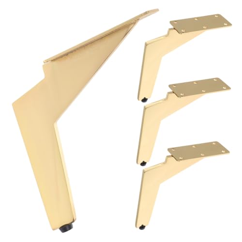 Angoily 4 Stück Goldfarbene Möbelbeine Verstellbar mit Antirutsch Pads Schwere für Sofas Tv schränke und Couchtische Kratzfest und Bodenschonend von Angoily