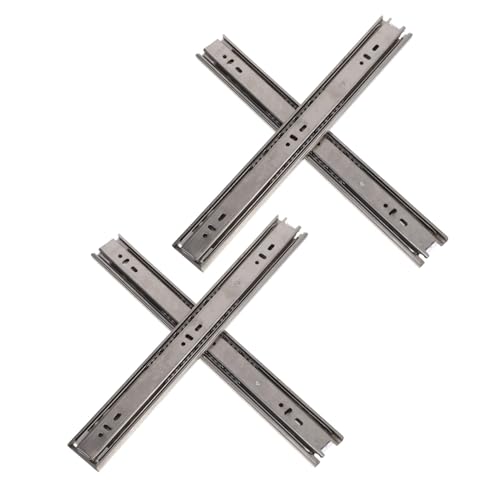 Angoily 4 Stück Heavy duty Schubladenschienen Teleskopauszug Seitenmontage für Kommode Schreibtisch Geräuschlose Robuste Metallführung für Vielseitige Möbelanwendungen von Angoily