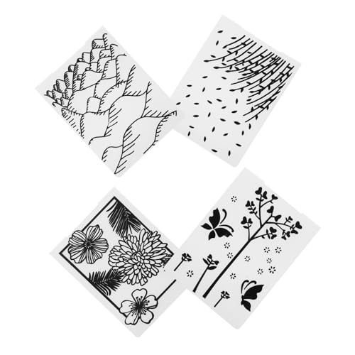 Angoily 4 Stück Prägeform Prägeplatten Karte Blumen-prägefolder Sammelalbum Prägeschablonen Sterben Scrapbooking Ordner Schablonen Formen Vorlage Aus Kunststoff Schablonenprägung Plastik von Angoily