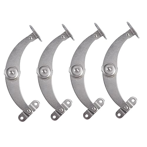Angoily 4 Stück Praktische Verstellbare Metallstützscharniere für Klappdeckel für Möbel und Küchenschränke Langlebige Unterstützung Einfache Installation Silberne Ausführung von Angoily