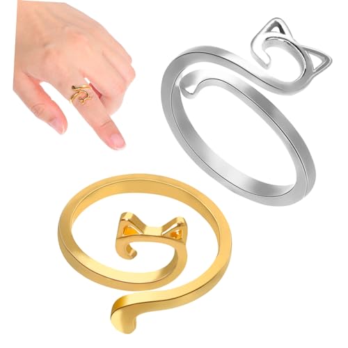 Angoily 4 Stück Ringe Zum Häkeln Verstellbare Häkelringe Strickmarkierungsringe Garnführungsfingerhalter Gestrickte Häkelblockierfinger Garnführungsringe Kleine Fingerstrickringe von Angoily