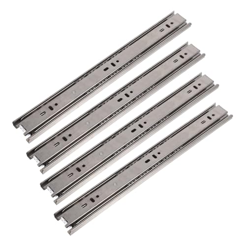 Angoily 4 Stück Schubladenschienen Teleskopschienen aus Metall mit Rollen Seitenmontage Verdeckte Montage Robuste Führungsschienen für Möbel Passend Angoily 4 Stück Schubladenschienen Teleskopschienen aus Metall mit Rollen Seitenmontage Verdeckte Montage Robuste Führungsschienen für Möbel Passend von Angoily