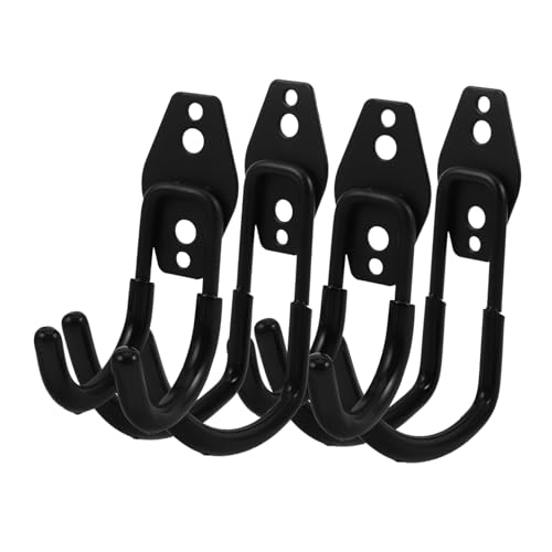 Angoily 4 Stück Schwere Metall Garagenhaken Anti Rutsch Beschichtung Wandmontierte Organizer für Werkzeuge Fahrräder Leitern und Gartenschläuche Platzsparend Dunkles Design Einsetzbar von Angoily