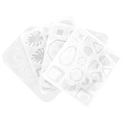 Angoily 4 Stück Silikonform für Ohrringe Teiliges DIY Schmuckanhänger Gießform aus Sicherem Langlebigem Silikon für Resin Schmuckherstellung und Individuelle Ohranhänger Gestaltung von Angoily