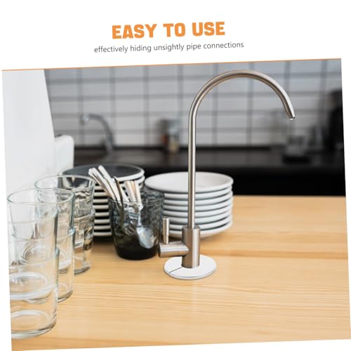 Angoily 4 Stück Teiliges Edelstahl Rohrabdeckungs Clip Wasserrohr Heizungsöffnungen Dekorative Runde Rosettenplatte Einfache Montage Schützende Abdeckung für Waschbecken Wasserhahn und von Angoily