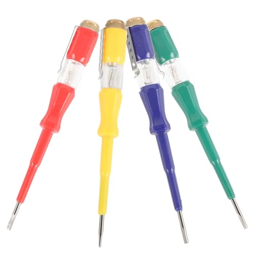 Angoily 4 Stück Teiliges Elektrischer Spannungsprüfer und Schraubendreher mit Messfunktion Tragbarer Stromtester für Wechsel Gleichstrom Ergonomisch Robust Kompakt für Zufällige Farbe Angoily 4 Stück Teiliges Elektrischer Spannungsprüfer und Schraubendreher mit Messfunktion Tragbarer Stromtester für Wechsel Gleichstrom Ergonomisch Robust Kompakt für Zufällige Farbe von Angoily