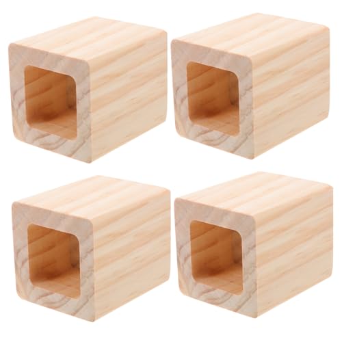 Angoily 4 Stück Teiliges Möbelerhöhungen aus Massivem Holz Hohe Quadratische Möbelbeine Stabile Betthöher und Sofafußstützen Elegante Möbelpads für Schreibtisch Tisch und Sofa rutschfest von Angoily