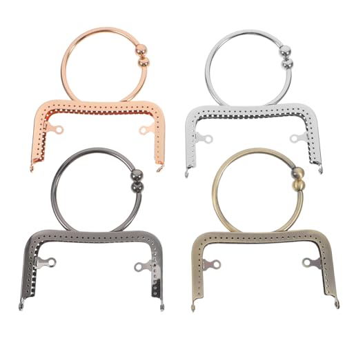 Angoily 4 Stück Teiliges O Förmiges Metall Taschenbügel Langlebiger Kratzfester Griff Fest Fixiert für DIY Handtaschen und Zubehör Vielseitig Anlässe von Angoily