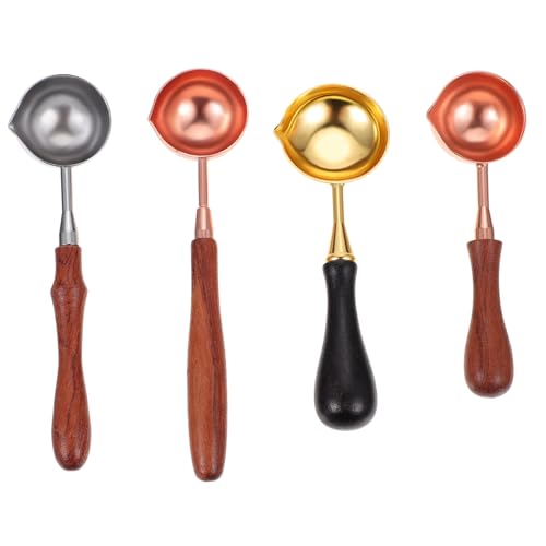 Angoily 4 Stück Teiliges Wachsschmelzlöffel mit Holzgriff Kupferlöffel für Wachssiegel Rutschfestes Design Tiefer Löffel zum Schmelzen Eleganter Stil für Umschläge Einladungen und DIY Angoily 4 Stück Teiliges Wachsschmelzlöffel mit Holzgriff Kupferlöffel für Wachssiegel Rutschfestes Design Tiefer Löffel zum Schmelzen Eleganter Stil für Umschläge Einladungen und DIY von Angoily