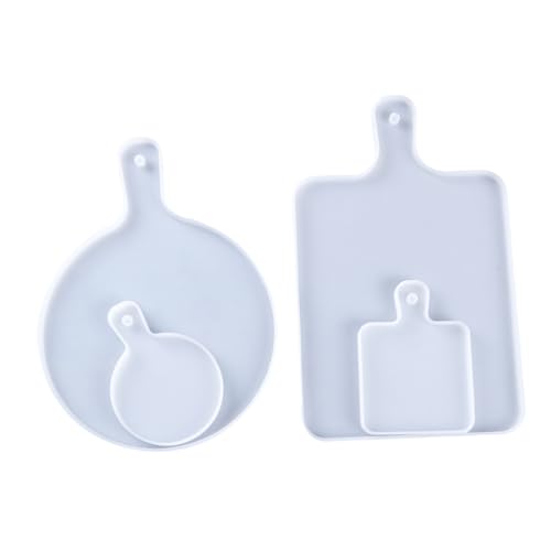 Angoily 4 Stück Teiliges Weißes DIY Silikonform für Resin Tray und Untersetzer Flexible Gießform mit Griff Einfach zu Reinigen für Kreative Handwerksprojekte und Personalisierte von Angoily