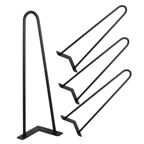 Angoily 4stücke Teiliges Metall Tischbein Haarnadel Beine Für Möbel Robuste Und Wetterfeste Konstruktion Schnellmontage Mit Vorgebohrten Löchern Und Schrauben Für Tische Und Bänke von Angoily