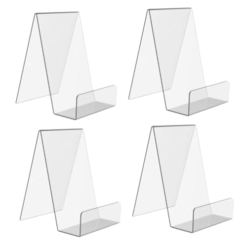 Angoily 4 Stück Transparente Acryl Buchstützen Teiliges Multifunktionale für Notizbücher und Fotos für Zuhause Büro Veranstaltungen und von Angoily