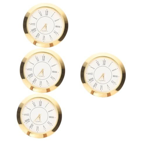 Angoily 4 Stück Uhrenkopf aus Legierung Uhreinsatz römische Zahlenuhr Digitaluhr Uhr mit Uhrwerk große Uhrzeiger Uhrkopfeinsatz runder Uhrenkopf Uhreneinsatz mit Uhrwerk Rostfreier Stahl von Angoily