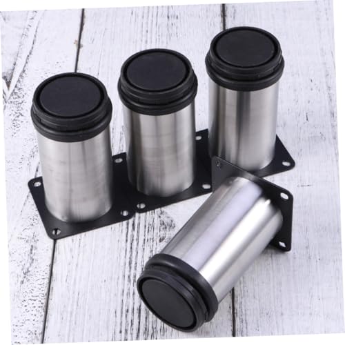 Angoily 4 Stück Verstellbare Edelstahl Möbelbeine Stabile Möbelfüße für Sofa Schrank Tisch Wohnzimmer DIY Belastbar Langlebig von Angoily