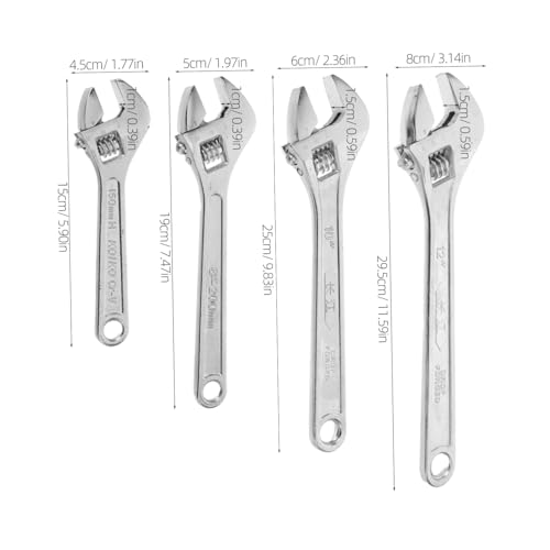 Angoily 4 Stück Verstellbarer Schraubenschlüsselsatz Multifunktional Verstellbar Präzise Anpassung Ergonomisch für Sanitär Reparaturen Garage Kompakt Tragbar von Angoily