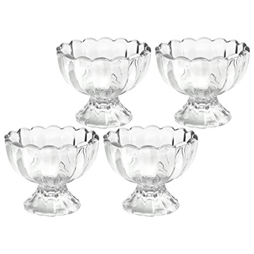 Angoily 4 Stücke Klares Glas Kleine EIS Sundae Cups Glas Dessertschalen Für Sundaes Milkshakes Parfaits 200Ml von Angoily