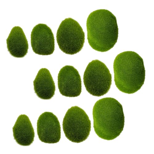 Angoily Künstliche Moossteine 40 Stück Dekorative Fake Steine für Mikro Landschaft Selbstgemacht Kunsthandwerk Bonsai Ornament Moosstein Deko für Puppenhäuser und Terrarien von Angoily