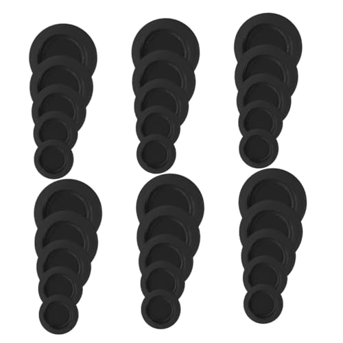 Angoily 40 Stück Runde Gummi Stopfen Piggy Bank Stopper aus Robustem Material in Schwarz für Sparbüchsen Bodenverschluss Langlebig und Einfach zu Montieren von Angoily
