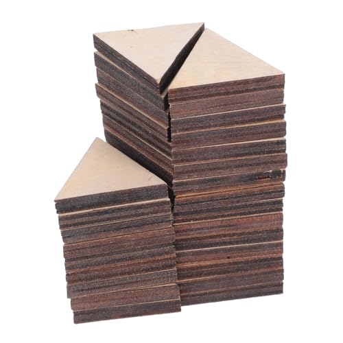 Angoily 40 Stück Teiliges Holz dreieck zum Basteln Unlackierte Mosaikfliesen aus Langlebigem Holz Vielseitig für DIY projekte Moderne Dekoration für Zuhause Büro und Gewerbliche Räume von Angoily