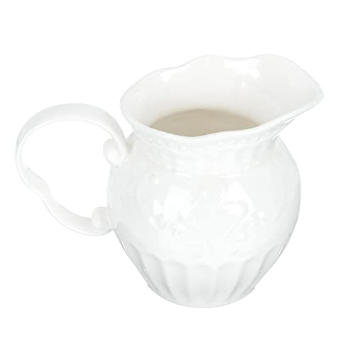Angoily 400ML Keramik Milchkännchen Weiß Honigtopf Milchkrug Porzellan Sauce Krug Kaffeekanne Keramik Milchkanne Tasse Milch Milchtasse Marmelade Jars für Sirup Zucker Öl Saucen Kochzubehör von Angoily