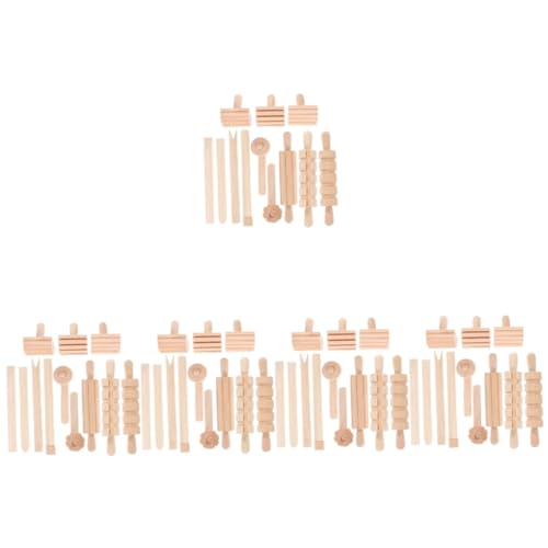 Angoily 5 Sätze Massive Holztextur Drückender Stock Texturiert Polymer Lehmwalze Werkzeug Walzen Für Ton Tontexturwalzen Texturwalze Für Texturwalze Für Ton Töpferwalze 12 Stück * 5 von Angoily