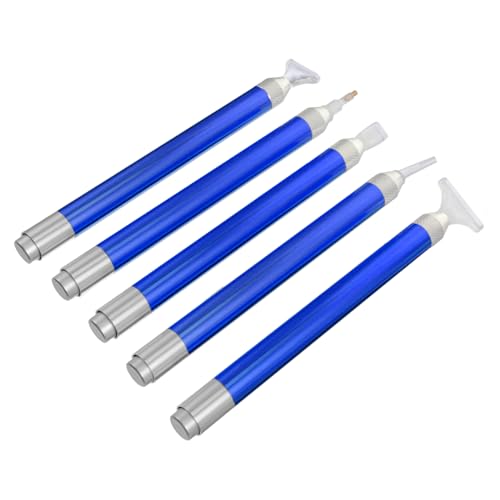 Angoily 5 Stück Bohrstift Werkzeug Diamant beleuchtet Strassstift selber Machen Kreuzstich-Punktierstift Strass-Beleuchtungsstift Kreuzstich-Malstift Lichtmalstift Metall Blau von Angoily