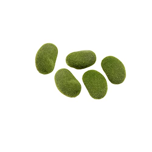 Angoily 5stücke Künstliche Moossteine Steinimitate Kugeln Felsimitat Abdeckstein Bonsai-Dekoration Grüne Flauschige Steine Für Innenraum-Dekoration von Angoily