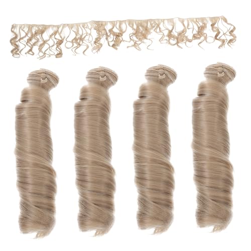 Angoily 5 Stück Puppenperücken Schuss Häkelpuppe DIY Verlängerung farbig Kopf-Styling-Puppe Puppenherstellung Erweiterungen lockig Werkzeug Puppe DIY Haare Puppe mit gerader Perücke von Angoily