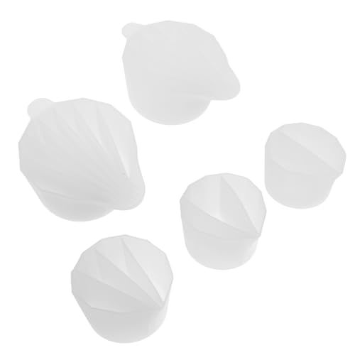 Angoily 5 Stück Silikon mischbecher mit Fächern Wiederverwendbare Resin mischbecher für DIY Epoxidharz Gießen Flexible Lebensmittelechte Silikonform für Schmuckherstellung und Basteln von Angoily