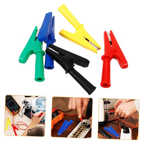 Angoily 5 Stück Teiliges Alligator Clips Kupfer Krokodilklemmen mit Isolierung Stromkabel Testklemmen Multimeter Messleitungen Farbig für Elektriker Techniker Angoily 5 Stück Teiliges Alligator Clips Kupfer Krokodilklemmen mit Isolierung Stromkabel Testklemmen Multimeter Messleitungen Farbig für Elektriker Techniker von Angoily