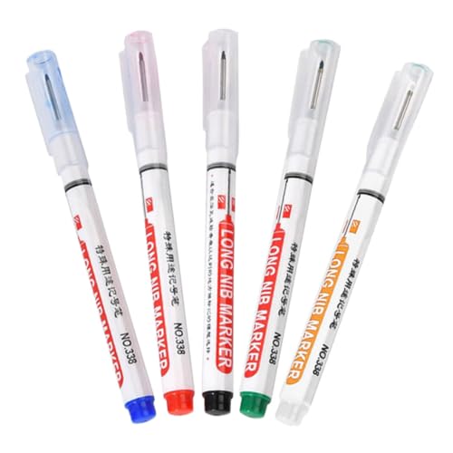 Angoily 5 Stück Teiliges Holzmarkierungsset mit Langem Ölbasierendem Marker für Tieflochmarkierungen Holz Metall Glas und Gummi Schnelltrocknend Wasser Ölbeständig für Schreiner und Angoily 5 Stück Teiliges Holzmarkierungsset mit Langem Ölbasierendem Marker für Tieflochmarkierungen Holz Metall Glas und Gummi Schnelltrocknend Wasser Ölbeständig für Schreiner und von Angoily