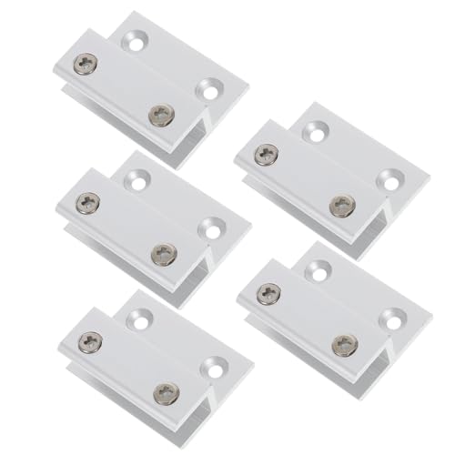 Angoily 5 Stück Teiliges Rechteckiges Glasregalhalter Rostfreiem Aluminiumlegierung Verstellbare H förmige Glasklemme für Fliesen Spiegelbefestigung Einfache Montage ohne Bohren Kratzfest von Angoily