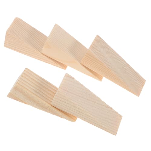 Angoily 5 Stück Teiliges Robuster Holz Türkeile Rutschfeste Dreieckige Türstopper Schwer Belastbare Türkeile für Zuhause und Geschäft Sicheres Halten Teppich Holz Fliesen und S von Angoily