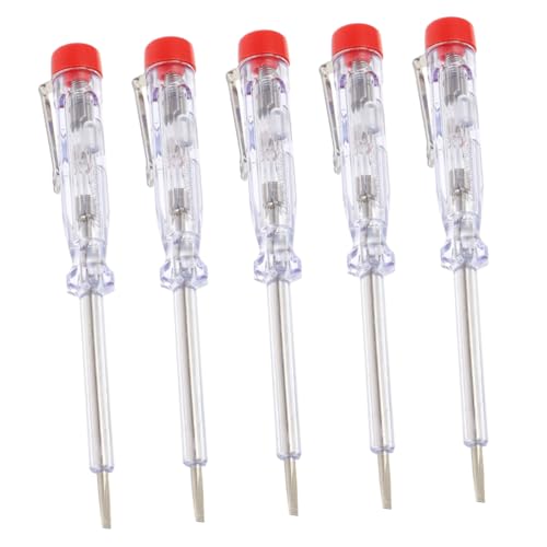 Angoily 5 Stück Teiliges Schraubendreher mit Transparenter Neonröhre Spannungsprüfer Stift für Elektriker Kompakt Langlebig Automatischer Wechselspannungs Tester für Kabel Steckdosen Angoily 5 Stück Teiliges Schraubendreher mit Transparenter Neonröhre Spannungsprüfer Stift für Elektriker Kompakt Langlebig Automatischer Wechselspannungs Tester für Kabel Steckdosen von Angoily