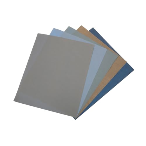 Angoily 5 Stück Teiliges Siliziumkarbid Schleifpapier Körnung Nass Trocken Schleifblätter für Holz Metall Kunststoff Vielseitig Zuschneidbar Langlebig Robust von Angoily