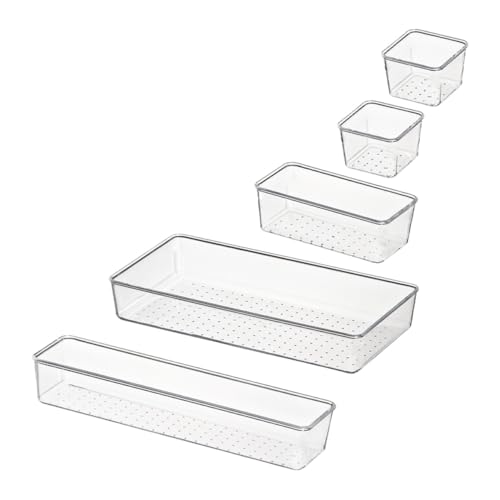 Angoily 5 Stück Teiliges Vielseitige Aufbewahrungsboxen für Schreibtisch Küchen Badezimmerschubladen Platzsparendes Ordnungssystem für Kleinteile und Haushaltsgegenstände Angoily 5 Stück Teiliges Vielseitige Aufbewahrungsboxen für Schreibtisch Küchen Badezimmerschubladen Platzsparendes Ordnungssystem für Kleinteile und Haushaltsgegenstände von Angoily