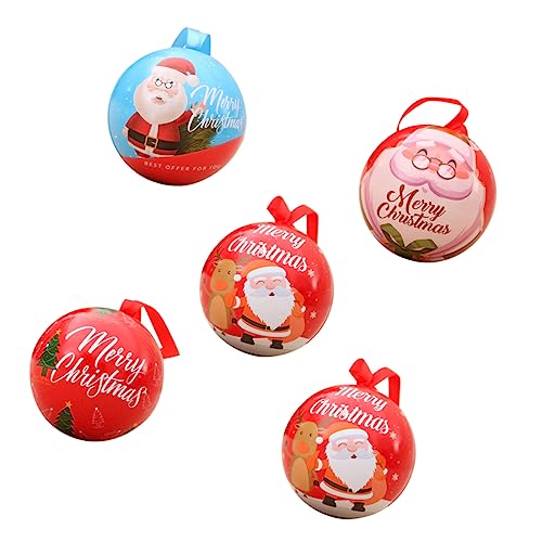 Angoily 5 Stück Teiliges Weihnachtskugel Robustem Runde Candy Box mit Hohlraum zum Aufbewahren von Süßigkeiten und Schmuck mit Band zum Aufhängen als Christbaumschmuck und Weihnachtsdeko Angoily 5 Stück Teiliges Weihnachtskugel Robustem Runde Candy Box mit Hohlraum zum Aufbewahren von Süßigkeiten und Schmuck mit Band zum Aufhängen als Christbaumschmuck und Weihnachtsdeko von Angoily