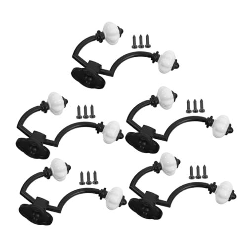 Angoily 5 Stück Wandhaken aus Robustem Zinklegierung Vintage Doppelhaken Garderobenhaken für Kleidung Handtücher Hüte Platzsparendes Design für Bad Flur Bauernhausstil von Angoily