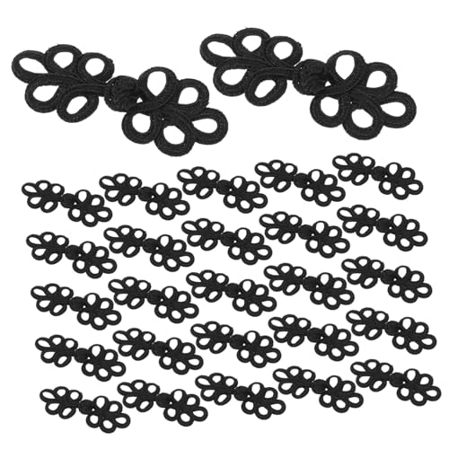 Angoily 50 Stück Chinesische Froschknöpfe mit Fünfblättrigem Muster Handgefertigte Traditionelle Knotenverschlüsse in Schwarz Vielseitig für Kleidung Vorhänge Geschenkboxen und Angoily 50 Stück Chinesische Froschknöpfe mit Fünfblättrigem Muster Handgefertigte Traditionelle Knotenverschlüsse in Schwarz Vielseitig für Kleidung Vorhänge Geschenkboxen und von Angoily