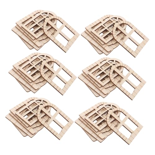Angoily 50 Stück Teiliges Miniatur Holz Mini Haus Zubehör Set Naturbelassen DIY Garten Puppenhaus Zubehör Handliche Mini Fenster und Türen für Kreative Bastelprojekte und Dekorative Angoily 50 Stück Teiliges Miniatur Holz Mini Haus Zubehör Set Naturbelassen DIY Garten Puppenhaus Zubehör Handliche Mini Fenster und Türen für Kreative Bastelprojekte und Dekorative von Angoily